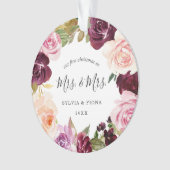 私たちの初めてのクリスマスプラムフローラ写真レズビアン オーナメント (正面)