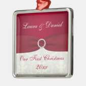 私たちの初めてのクリスマスプレミアムキープサケオーナメント メタルオーナメント (左)