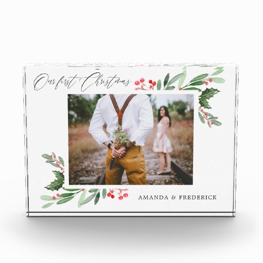 私たちの初めてのクリスマスホリすてきー写真 フォトブロック (正面)