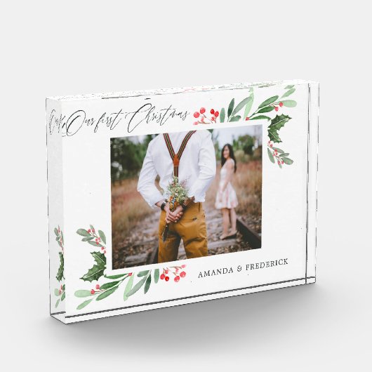 私たちの初めてのクリスマスホリすてきー写真 フォトブロック (左)