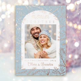 私たちの初めてのクリスマスホリデーカード 箔シーズンカード