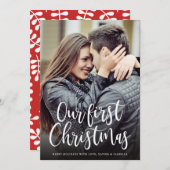 私たちの初めてのクリスマスホリデーフォトカード シーズンカード (正面/裏面)