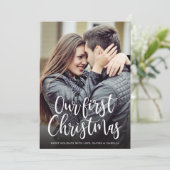 私たちの初めてのクリスマスホリデーフォトカード シーズンカード (スタンド正面)