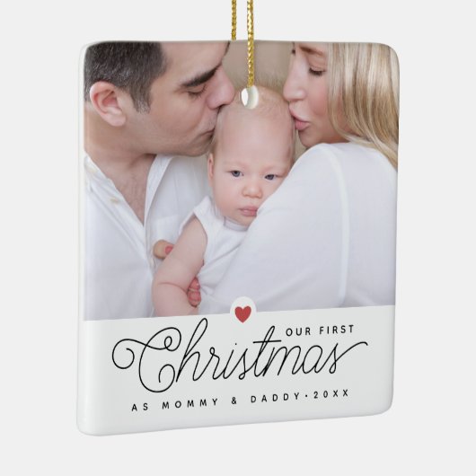 私たちの初めてのクリスマスママとパパ2の写真 セラミックオーナメント (右)