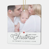 私たちの初めてのクリスマスママとパパ2の写真 セラミックオーナメント (左)
