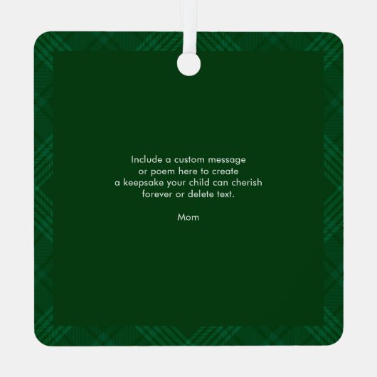 私たちの初めてのクリスマスママとベビーフォトホリデー メタルオーナメント (裏面)