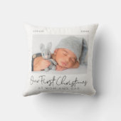 私たちの初めてのクリスマスママ&パパミニマルモダンリスト クッション (裏面)