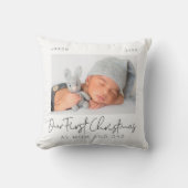 私たちの初めてのクリスマスママ&パパミニマルモダンリスト クッション (正面)