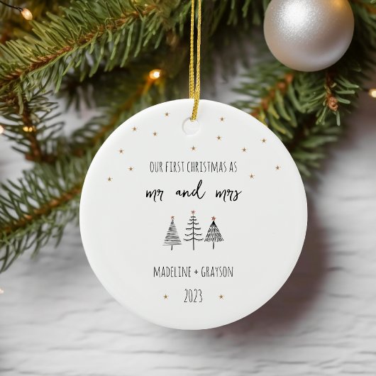 私たちの初めてのクリスマスミスター・アンド・ミセス・クリスマス・オーナメント セラミックオーナメント