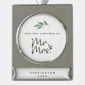 私たちの初めてのクリスマスミスター・アンド・ミセス・バナーオーナメント シルバープレートバナーオーナメント (正面)