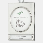 私たちの初めてのクリスマスミスター・アンド・ミセス・バナーオーナメント シルバープレートバナーオーナメント (左)