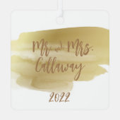 私たちの初めてのクリスマスミスター・アンド・ミセス・メタル・オーナメント メタルオーナメント (裏面)