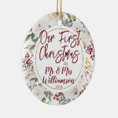 私たちの初めてのクリスマスミスター&ミセスバラリース セラミックオーナメント (右)