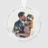 私たちの初めてのクリスマスミスター&ミセス写真 オーナメント (裏面)