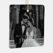 私たちの初めてのクリスマスミスター&ミセス写真 セラミックオーナメント (右)