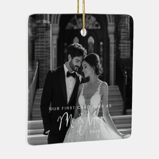 私たちの初めてのクリスマスミスター&ミセス写真 セラミックオーナメント (右)