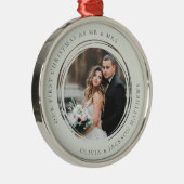 私たちの初めてのクリスマスミスター&ミセス写真 メタルオーナメント (右)