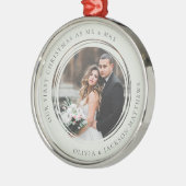 私たちの初めてのクリスマスミスター&ミセス写真 メタルオーナメント (左)