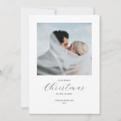 私たちの初めてのクリスマスミスター&ミセス2つの写真 シーズンカード (正面)