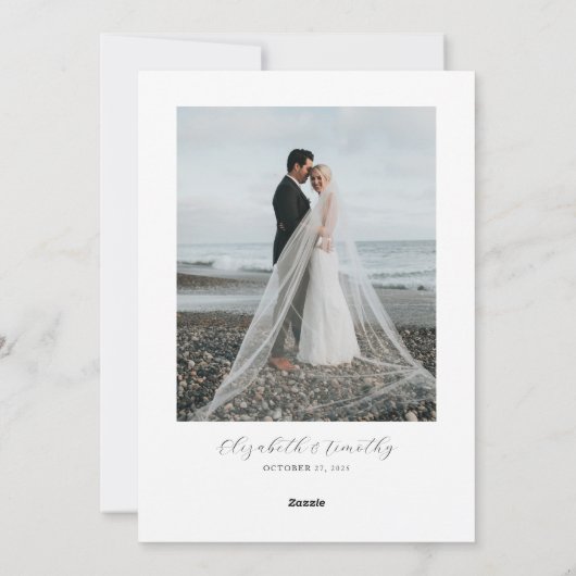 私たちの初めてのクリスマスミスター&ミセス2つの写真 シーズンカード (裏面)