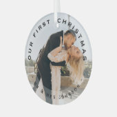 私たちの初めてのクリスマスミスター&ミセス・カップル・フォトグラス ガラスオーナメント (正面左)