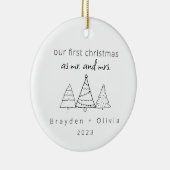 私たちの初めてのクリスマスミスター&ミセス・クリスマスツリーズ セラミックオーナメント (右)