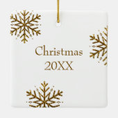 私たちの初めてのクリスマスミセス結婚の写真 セラミックオーナメント (裏面)