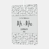 私たちの初めてのクリスマスミセス結婚の写真 メタルオーナメント (正面左)