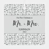 私たちの初めてのクリスマスミセス結婚の写真 メタルオーナメント (正面)