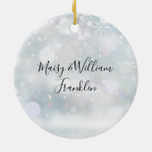 私たちの初めてのクリスマスミセス・ネーム写真の休日 セラミックオーナメント (裏面)