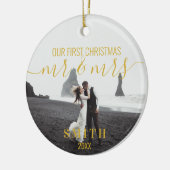 私たちの初めてのクリスマスミセス・フォトセラミックオーナメント セラミックオーナメント (左)
