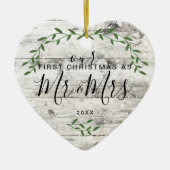 私たちの初めてのクリスマスミセス・フォト セラミックオーナメント (正面)