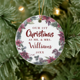 私たちの初めてのクリスマスミセス・フローラ写真 セラミックオーナメント