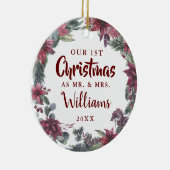 私たちの初めてのクリスマスミセス・フローラ写真 セラミックオーナメント (右)