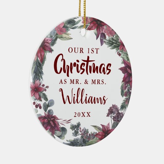 私たちの初めてのクリスマスミセス・フローラ写真 セラミックオーナメント (右)