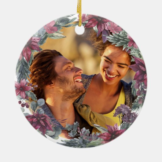 私たちの初めてのクリスマスミセス・フローラ写真 セラミックオーナメント (裏面)