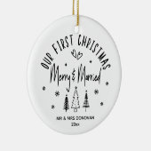 私たちの初めてのクリスマスメリー&ホ結婚したリデイ セラミックオーナメント (右)
