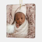 私たちの初めてのクリスマスモダンシンプル一緒 セラミックオーナメント (左)