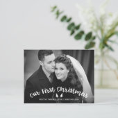 私たちの初めてのクリスマスモダンフォトポストカード シーズンポストカード (スタンド正面)