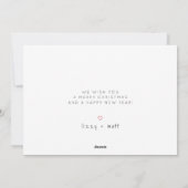 私たちの初めてのクリスマスモダン写真コラージュのクリスマス シーズンカード (裏面)