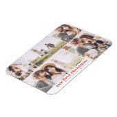 私たちの初めてのクリスマスモダン写真コラージュのクリスマス マグネット (左側)