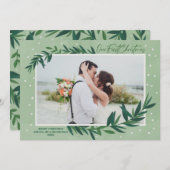 私たちの初めてのクリスマスモダン植物写真 シーズンカード (正面/裏面)