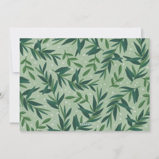 私たちの初めてのクリスマスモダン植物写真 シーズンカード (裏面)