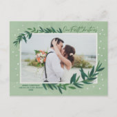 私たちの初めてのクリスマスモダン植物写真 シーズンポストカード (正面)