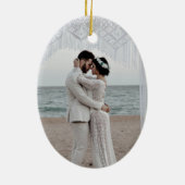私たちの初めてのクリスマスモノグラム航海の写真 セラミックオーナメント (裏面)