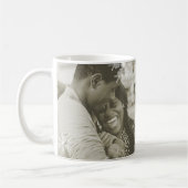 私たちの初めてのクリスマスレッドスノーフレークスミニマリスト コーヒーマグカップ (左)