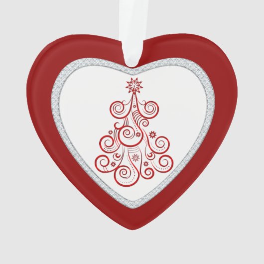 私たちの初めてのクリスマスレッドスワールホリデーツリー オーナメント (裏面)