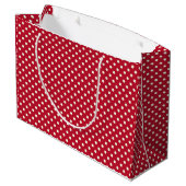 私たちの初めてのクリスマスレッド水玉模様カップルカスタム ラージペーパーバッグ (裏面アングル)