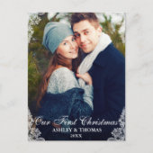 私たちの初めてのクリスマスレース縁どカップルの写真 シーズンポストカード (正面)