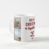 私たちの初めてのクリスマス一緒にハート2写真 コーヒーマグカップ (正面左)